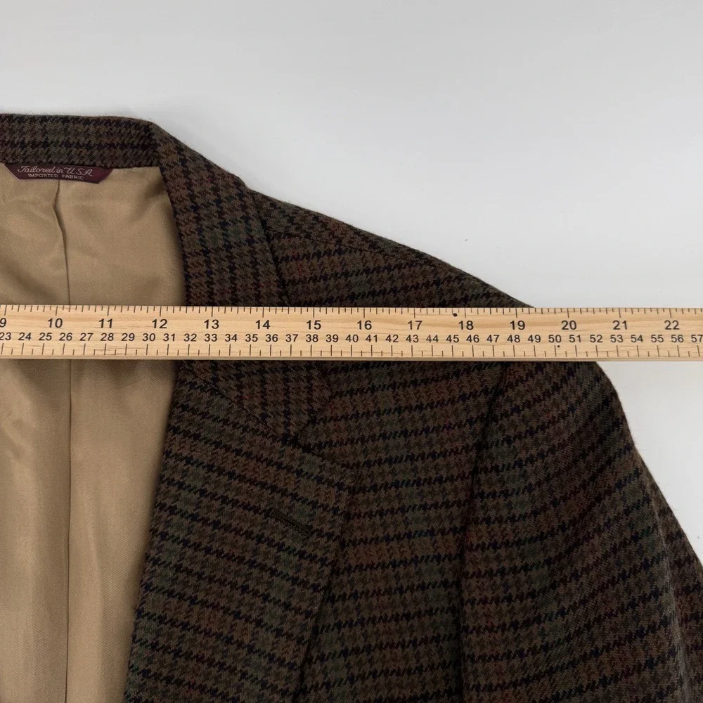Country Britches Blazer Mens L Brown Houndstooth Wool Nordstrom Sport Coat